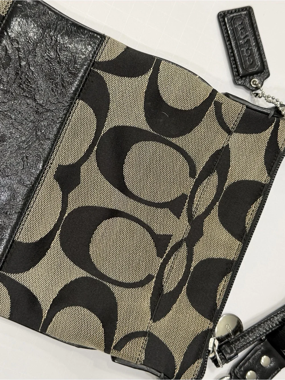 Coach Crossbody with Black and Tan Signature Print